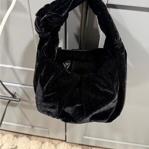 Elegant Black Velvet J Crew Women's Bag
